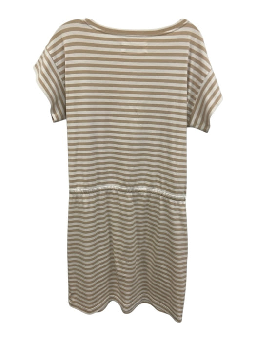 Lafayette 148 Size est. XL White & Beige Cotton Blend Drawstring Dress White & Beige / est. XL