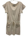 Lafayette 148 Size est. XL White & Beige Cotton Blend Drawstring Dress White & Beige / est. XL