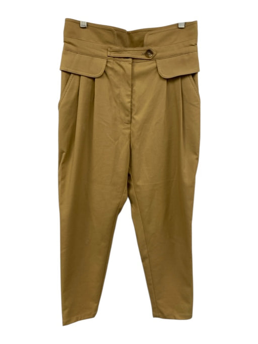 Sea Size 6 Tan Cotton Blend Mid Rise Belt Detail Cropped Pants Tan / 6