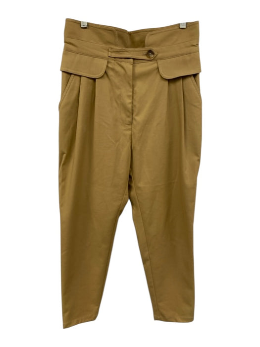 Sea Size 6 Tan Cotton Blend Mid Rise Belt Detail Cropped Pants Tan / 6