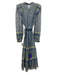 Sea New York Size M Mixed Blues Cotton Long Balloon Sleeve High Neck Dress Mixed Blues / M