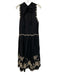 Sea New York Size M Black & Cream Beige Cotton Embroidered Birds Dress Black & Cream Beige / M