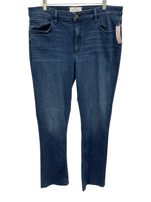 Lafayette 148 Size Est L Medium dark wash Cotton Blend Denim Slim Fit Jeans Medium dark wash / Est L