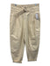 Sea New York Size 8 Cream Beige Cotton Pleated Front Belted Patch Detail Pants Cream Beige / 8