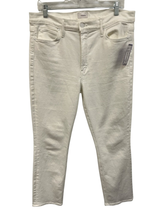 Mother Size 34 Cream White Cotton Blend Denim 5 Pocket Button & Zip Fly Jeans Cream White / 34