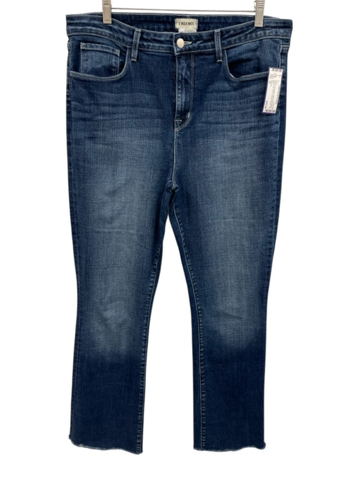 L'agence Size 33 Medium dark wash Cotton Blend Denim Whiskering Jeans Medium dark wash / 33