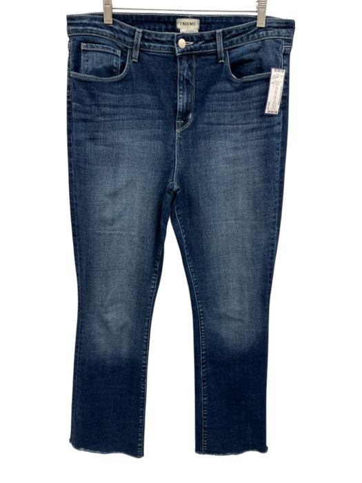 L'agence Size 33 Medium dark wash Cotton Blend Denim Whiskering Jeans Medium dark wash / 33