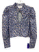 The Shirt Rochelle Behrens Size M White & Periwinkle Cotton Floral Cropped Top White & Periwinkle / M