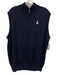 Peter Millar Size XXL Navy Blue Wool Solid Quarter Zip Men's Vest Navy Blue / XXL