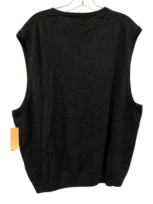 Bloomingdales Size XXL Gray Cashmere Solid V Neck Men's Vest Gray / XXL