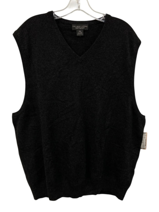 Bloomingdales Size XXL Gray Cashmere Solid V Neck Men's Vest Gray / XXL