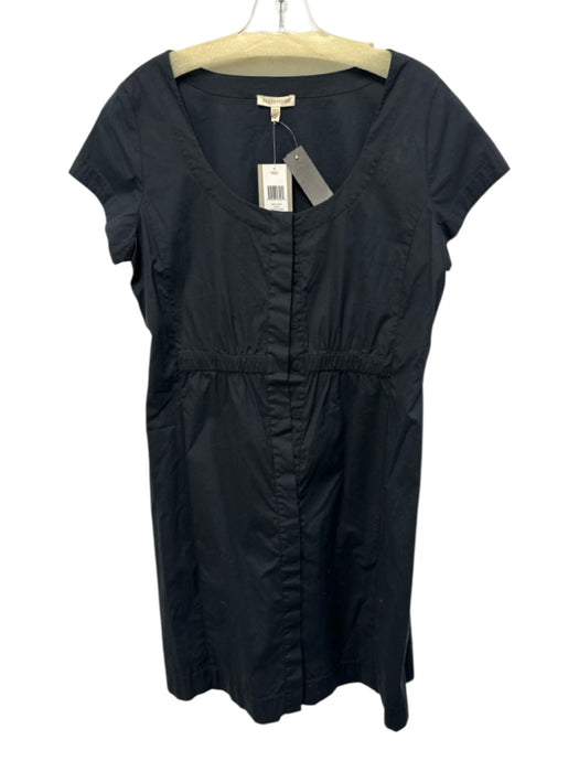Eileen Fisher Size Medium Black Cotton Short Sleeve Elastic Waist Dress Black / Medium