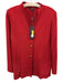 Misook Size M Red Acrylic Blend Knit Checked Gold button Patch Pocket Jacket Red / M