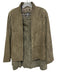 Eileen Fisher Size Medium Olive Green Suede Jacket Paneled Paneled Skirt Set Olive Green / Medium