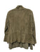 Eileen Fisher Size Medium Olive Green Suede Jacket Paneled Paneled Skirt Set Olive Green / Medium