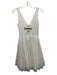 Parker Black Size 0 Ivory Rayon Beaded & Sequined V Neck Mini Cut Out Back Dress Ivory / 0