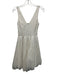 Parker Black Size 0 Ivory Rayon Beaded & Sequined V Neck Mini Cut Out Back Dress Ivory / 0