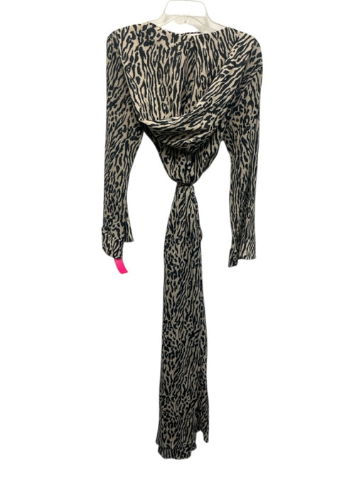 Partou Soleil Size One Size Tan & black Viscose Blend Printed Tie belt Coverup Tan & black / One Size