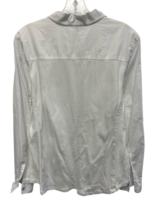 Eileen Fisher Size M White Cotton Button Up Button Front Patch Pocket Top White / M