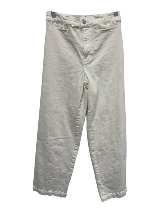 Madewell Size 24 White Cotton Blend Zip & Button Wide Leg High Rise Jeans White / 24