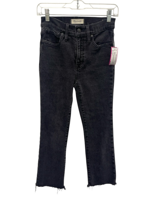 Madewell Size 25 Black Wash Cotton Blend Zip & Button Straight High Rise Jeans Black Wash / 25