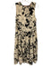 Jade Johnny Was Size L Cream White, Black & Multi Silk Floral Sleeveless Dress Cream White, Black & Multi / L