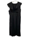 COS Size 10 Black Modal Blend Sleeveless V Neck Ruffle Detail Dress Black / 10