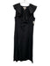 COS Size 10 Black Modal Blend Sleeveless V Neck Ruffle Detail Dress Black / 10