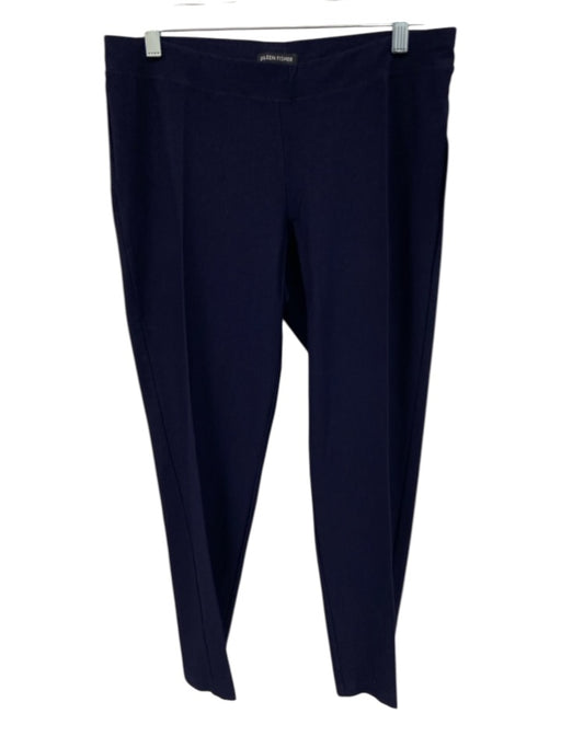 Eileen Fisher Size M Navy Blue Viscose Blend Elastic Waistband Trouser Pants Navy Blue / M