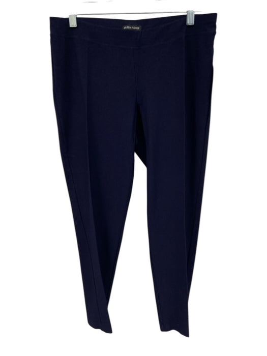 Eileen Fisher Size M Navy Blue Viscose Blend Elastic Waistband Trouser Pants Navy Blue / M