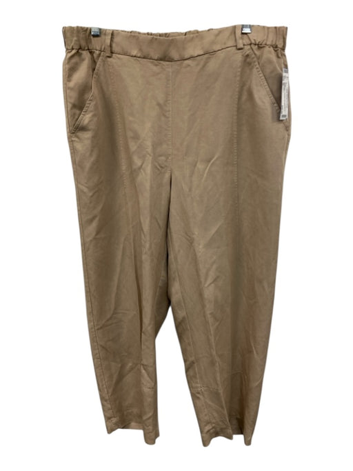 Eileen Fisher Size M Khaki Beige Lyocell blend Elastic Waistband Pocketed Pants Khaki Beige / M