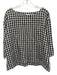 Eileen Fisher Size S White & Black Linen Gingham 3/4 Sleeve Boat Neck Top White & Black / S