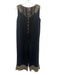 Johnny Was Size L Black & Beige Missing Fabric Tag Sleeveless Wide Leg Jumpsuit Black & Beige / L