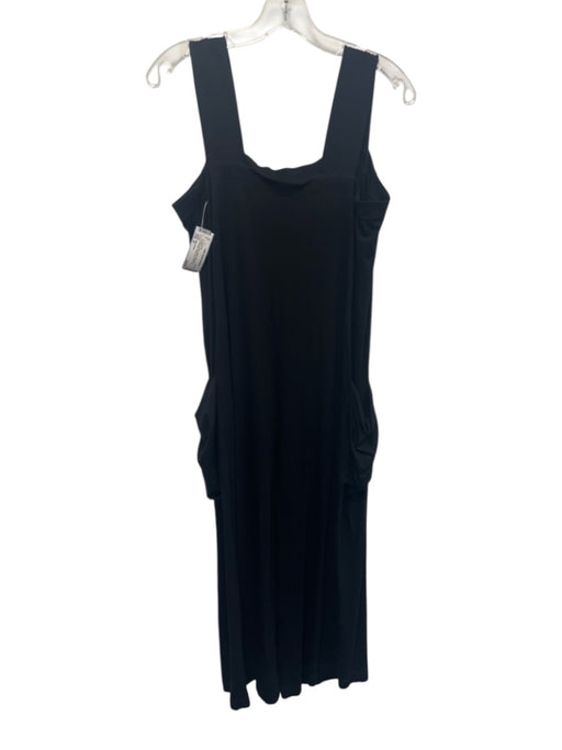 Eileen Fisher Size M Black Viscose Blend Sleeveless Pocketed Wide Leg Jumpsuit Black / M