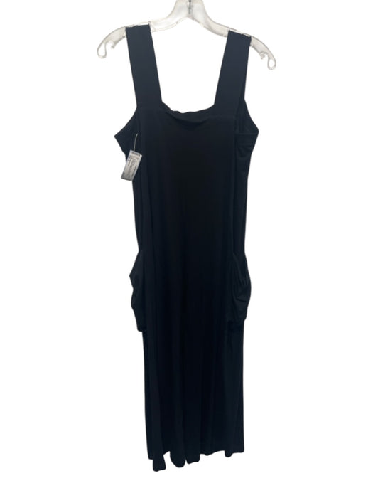Eileen Fisher Size M Black Viscose Blend Sleeveless Pocketed Wide Leg Jumpsuit Black / M