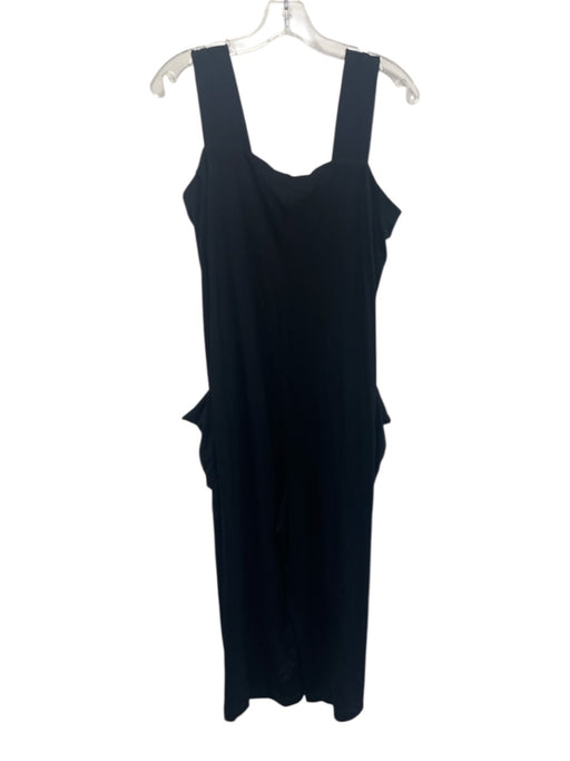 Eileen Fisher Size M Black Viscose Blend Sleeveless Pocketed Wide Leg Jumpsuit Black / M