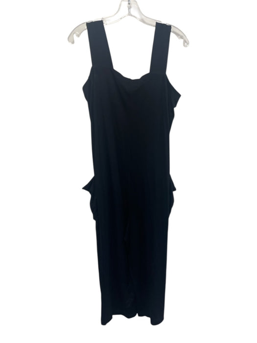Eileen Fisher Size M Black Viscose Blend Sleeveless Pocketed Wide Leg Jumpsuit Black / M