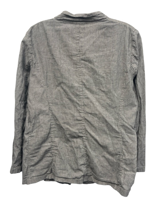 Eileen Fisher Size S Cream White & Black Cotton Blend Pinstripe Shirt Jacket Cream White & Black / S