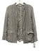 Eileen Fisher Size S Cream White & Black Cotton Blend Pinstripe Shirt Jacket Cream White & Black / S