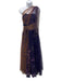 Marchesa Notte Size 8 Purple Multi Nylon Mesh Overlay Halter Sleeveless Gown Purple Multi / 8