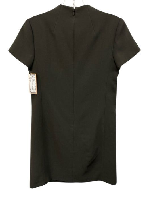 Theory Size 00 Dark Green Cap Sleeve Zip Back Pockets High Neck Dress Dark Green / 00
