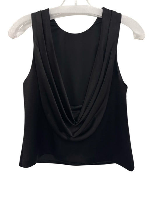 Alice + Olivia Size XS Black Triacetate Blend Cowl Neck Sleeveless Top Black / XS