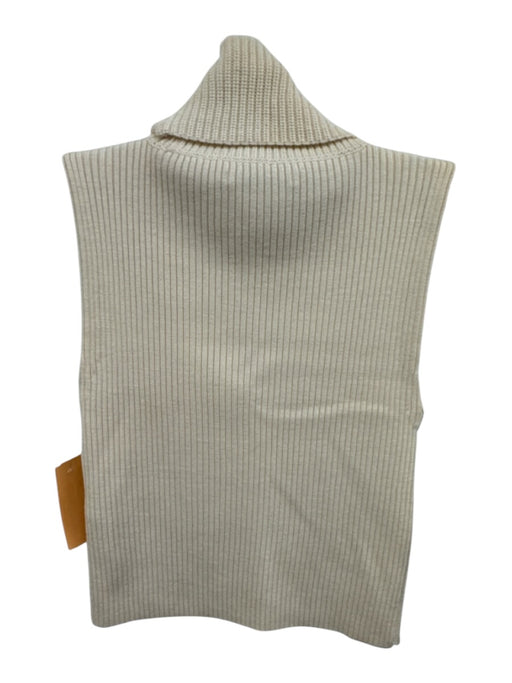 Alice + Olivia Size XS Ecru Wool Blend Turtle Neck Ribbed Sleeveless Top Ecru / XS