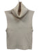 Alice + Olivia Size XS Ecru Wool Blend Turtle Neck Ribbed Sleeveless Top Ecru / XS
