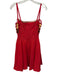 Herve Leger Size S Red Rayon Blend Bandage Strap Mini Gold Tone Hardware Dress Red / S