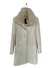 Bill Blass Size 2 Cream Wool Blend Faux Fur Collar Basket Weave Coat Cream / 2