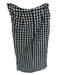 Zara Size S Black & White Cotton Blend Back Zip Checkered Front Tie Midi Skirt Black & White / S