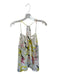 Milly Size 4 White & Multi Silk Spaghetti Strap Mesh Detail Abstract Pattern Top White & Multi / 4