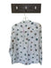 Rails Size M White & Blue Silk Collar Star Button Down Long Sleeve Top White & Blue / M