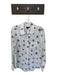 Rails Size M White & Blue Silk Collar Star Button Down Long Sleeve Top White & Blue / M